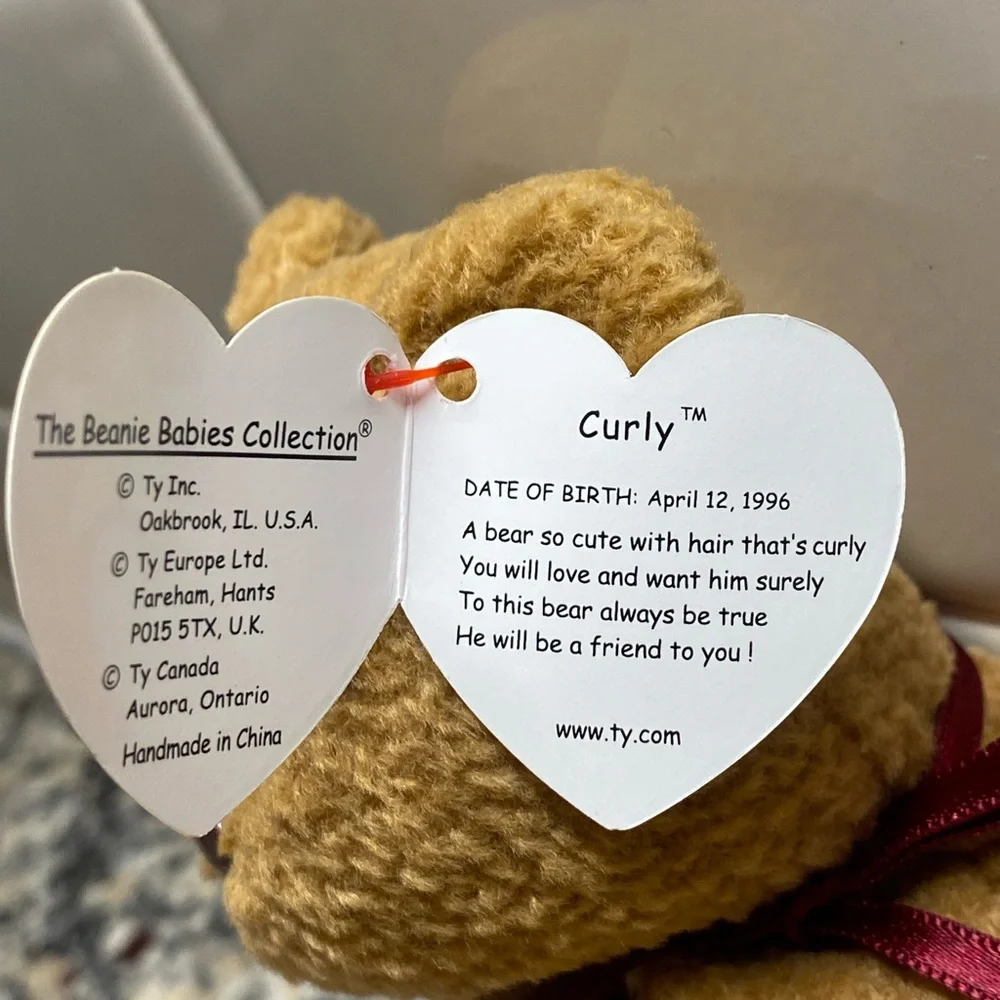 Beanie Baby - Brown Curly Bear WITH ERRORS Very Nice Looking! - Picture 3 of 7